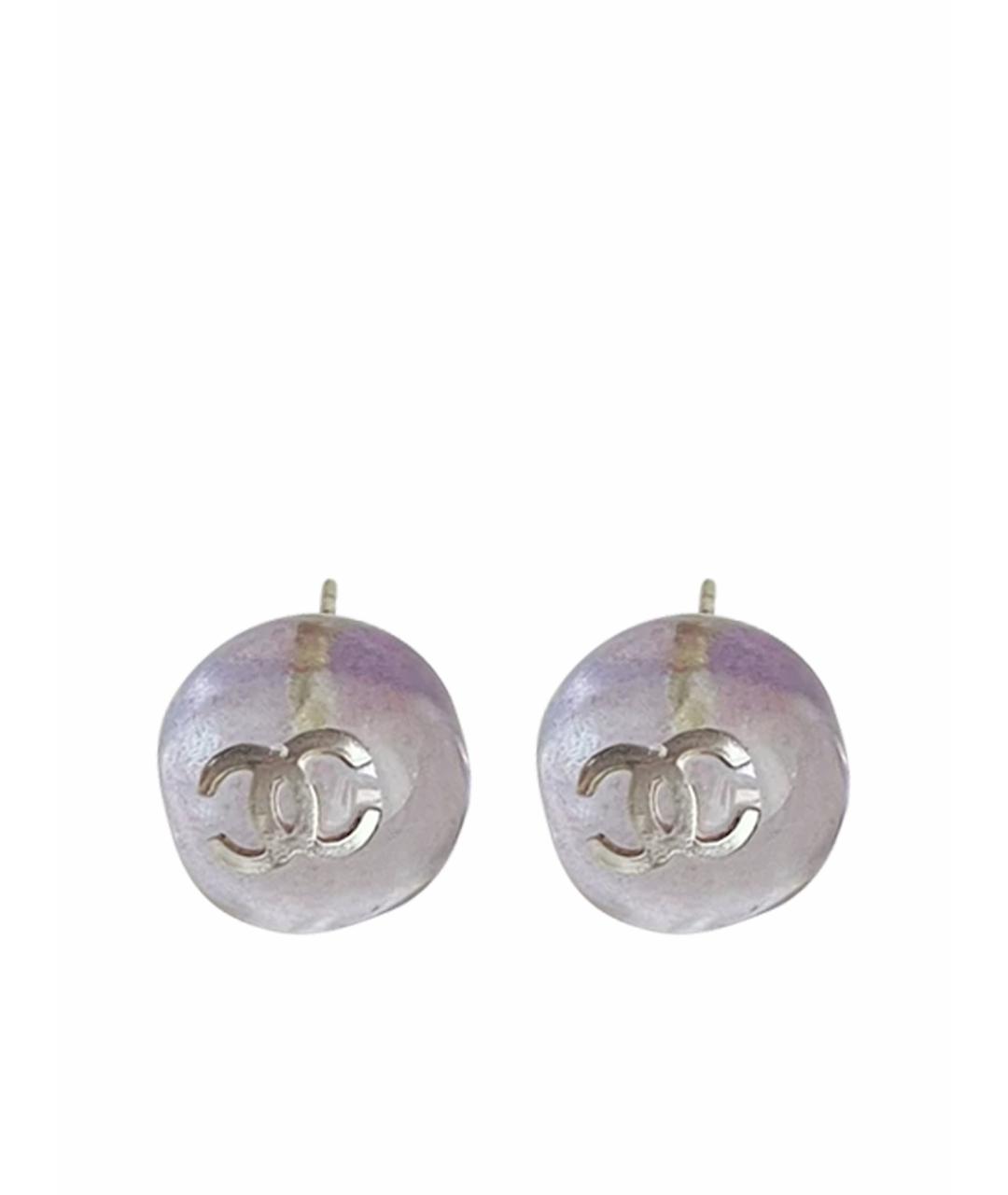 CHANEL Фиолетовые стеклянные серьги, фото 1