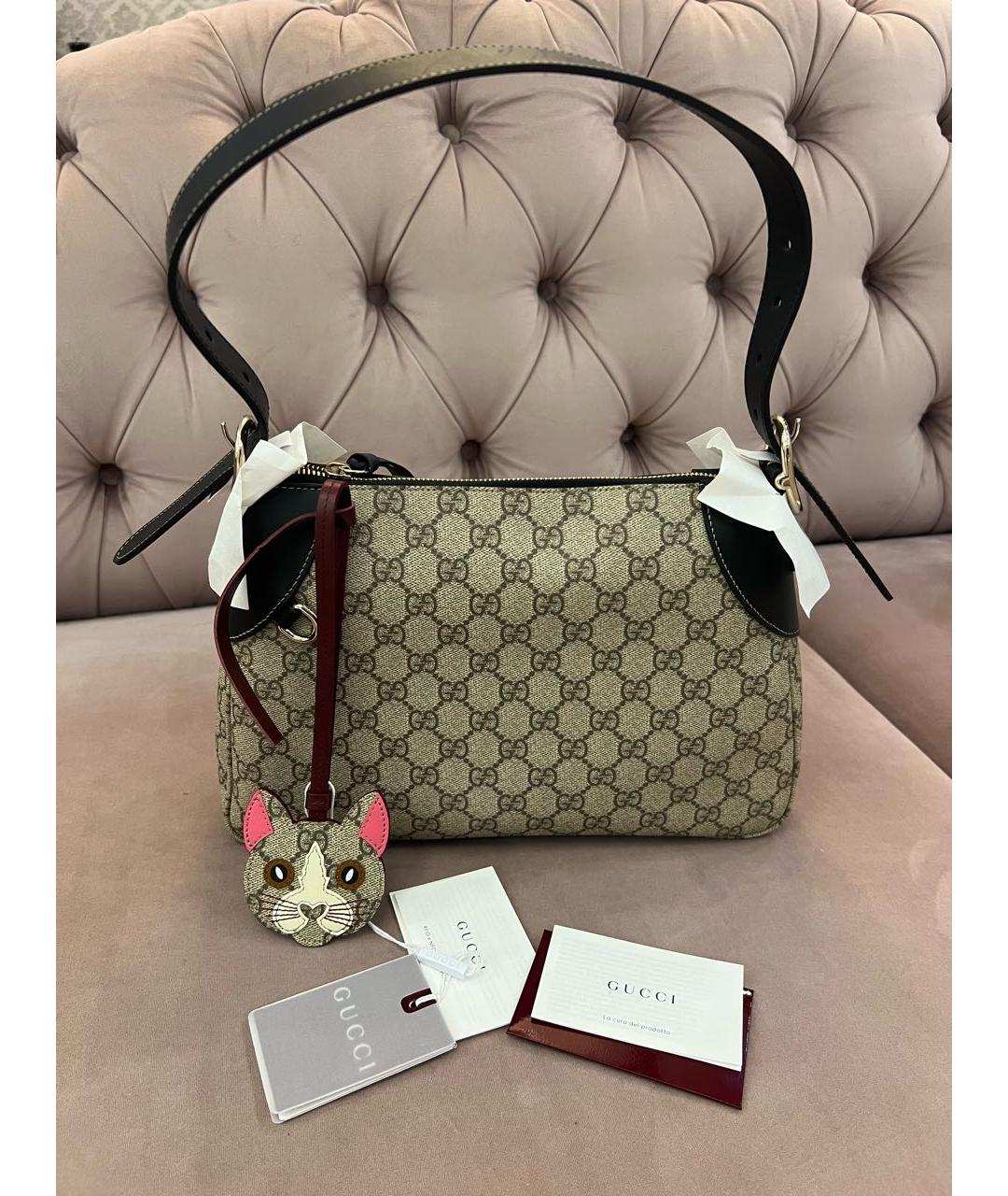 GUCCI Бежевая сумка с короткими ручками, фото 4