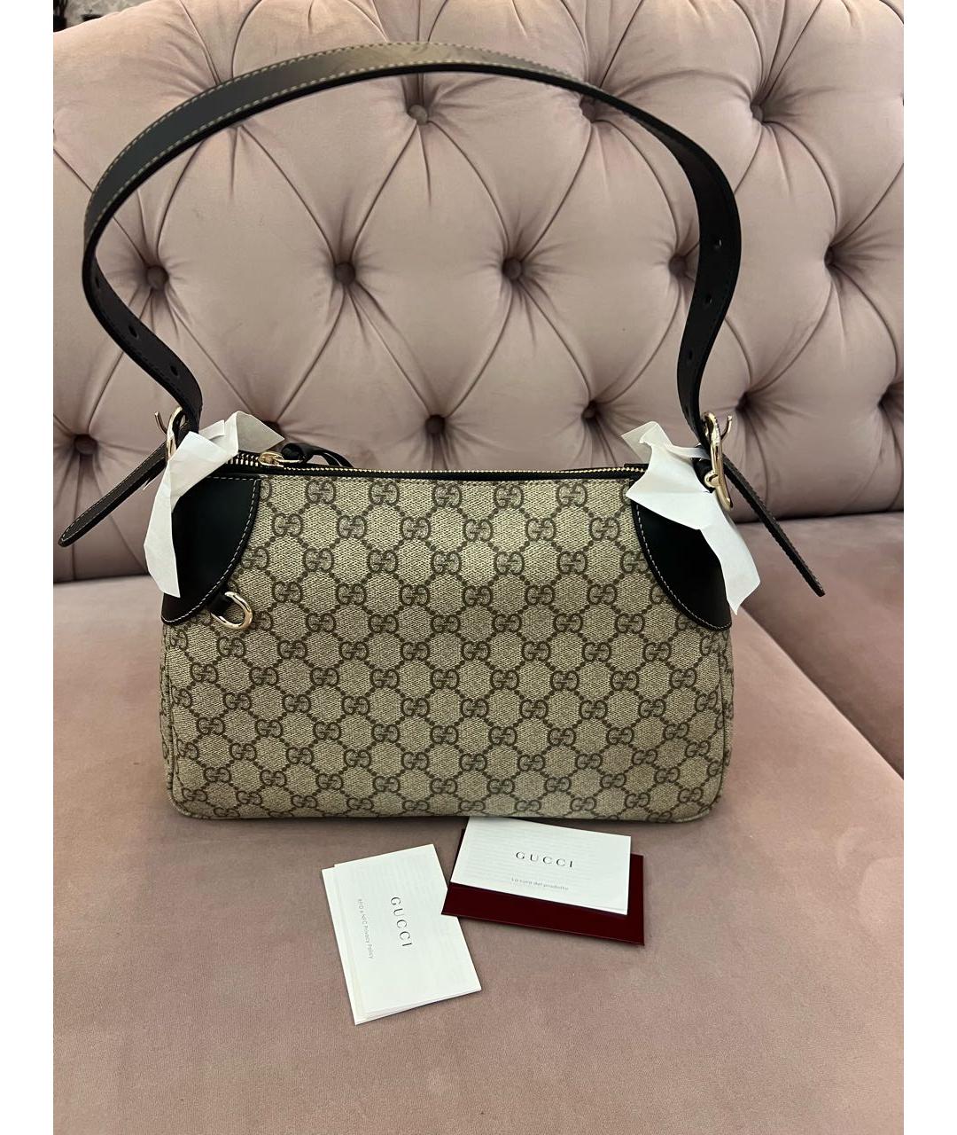 GUCCI Бежевая сумка с короткими ручками, фото 5