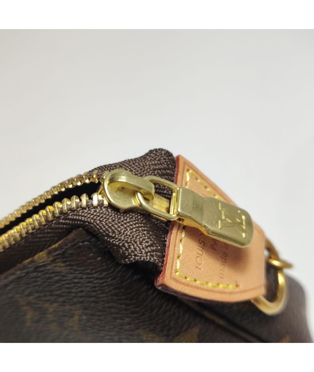 LOUIS VUITTON Коричневая кожаная сумка через плечо, фото 8