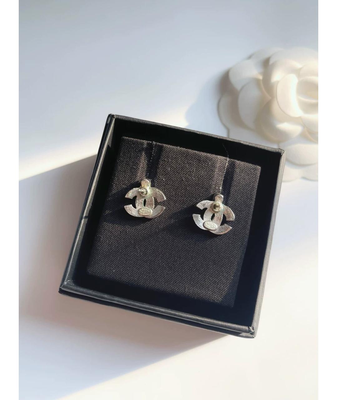 CHANEL Серебряные металлические серьги, фото 2