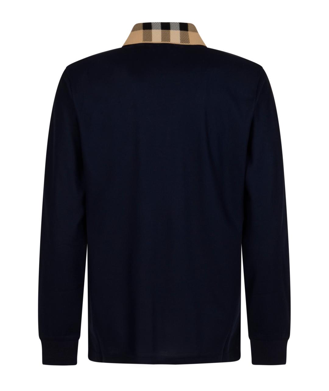 BURBERRY Темно-синяя хлопковая кэжуал рубашка, фото 2