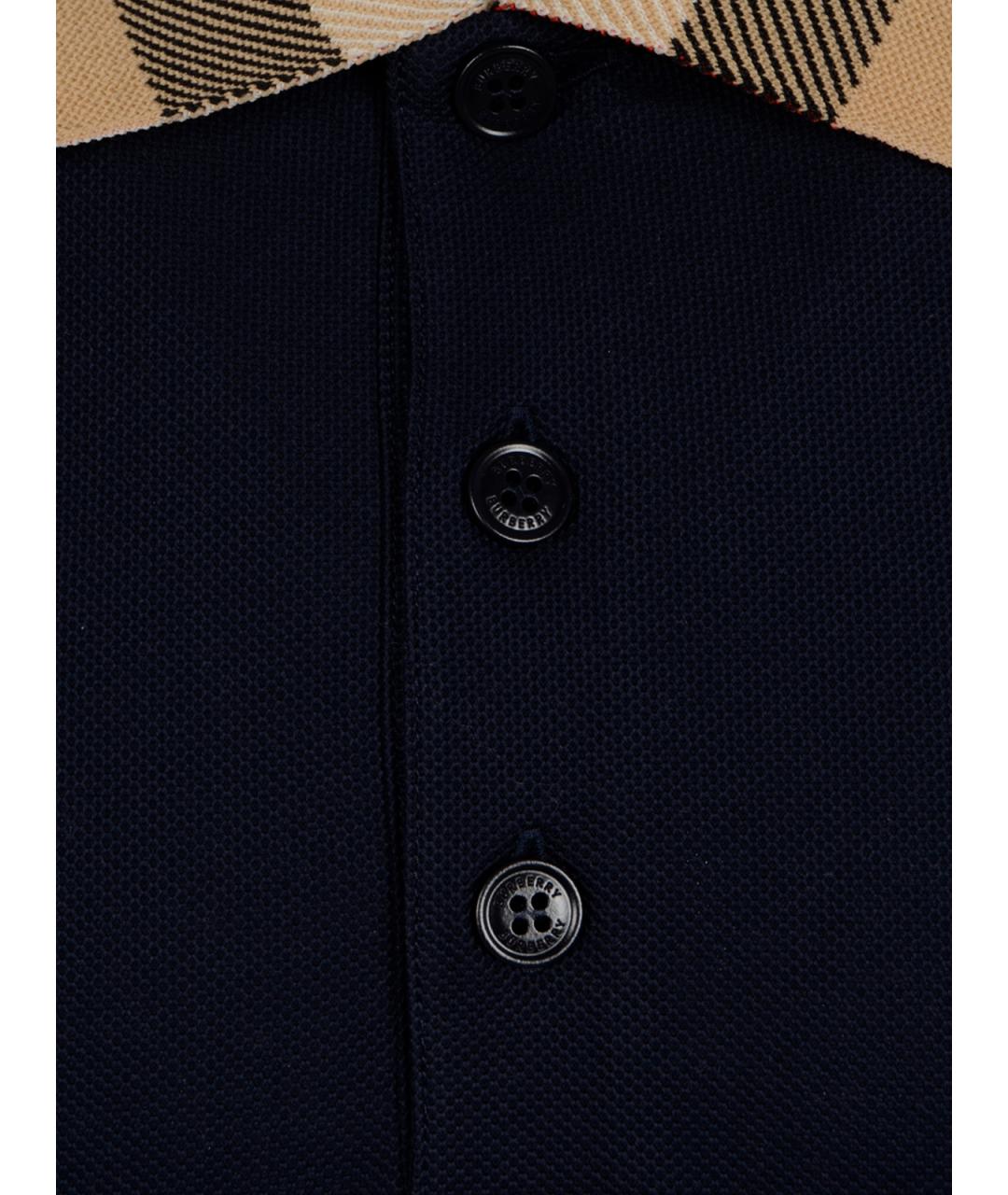 BURBERRY Темно-синяя хлопковая кэжуал рубашка, фото 3