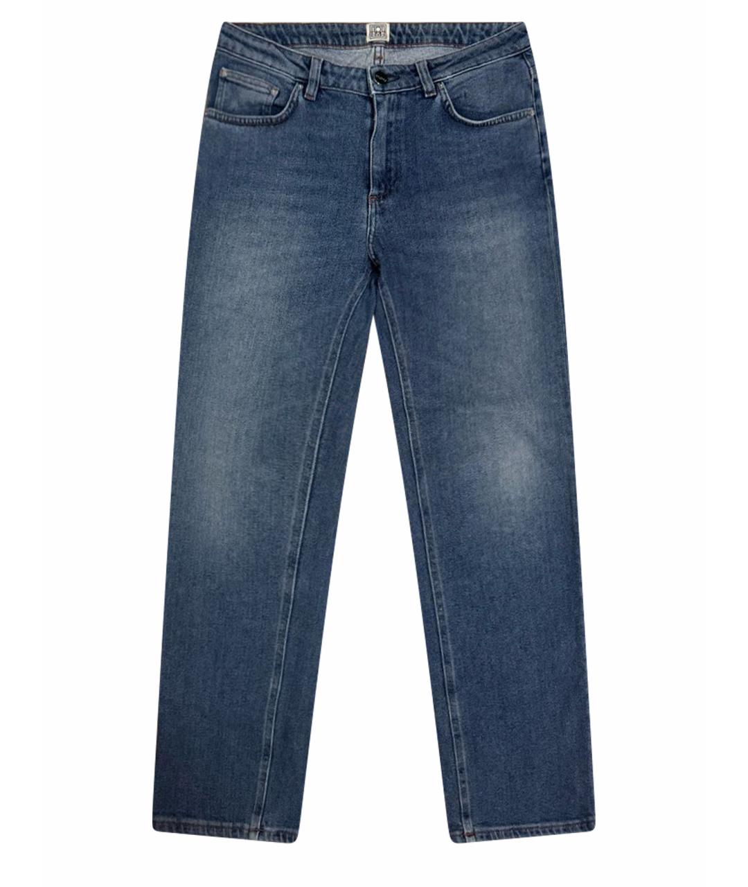 TOTEME Синие хлопко-эластановые прямые джинсы, фото 9