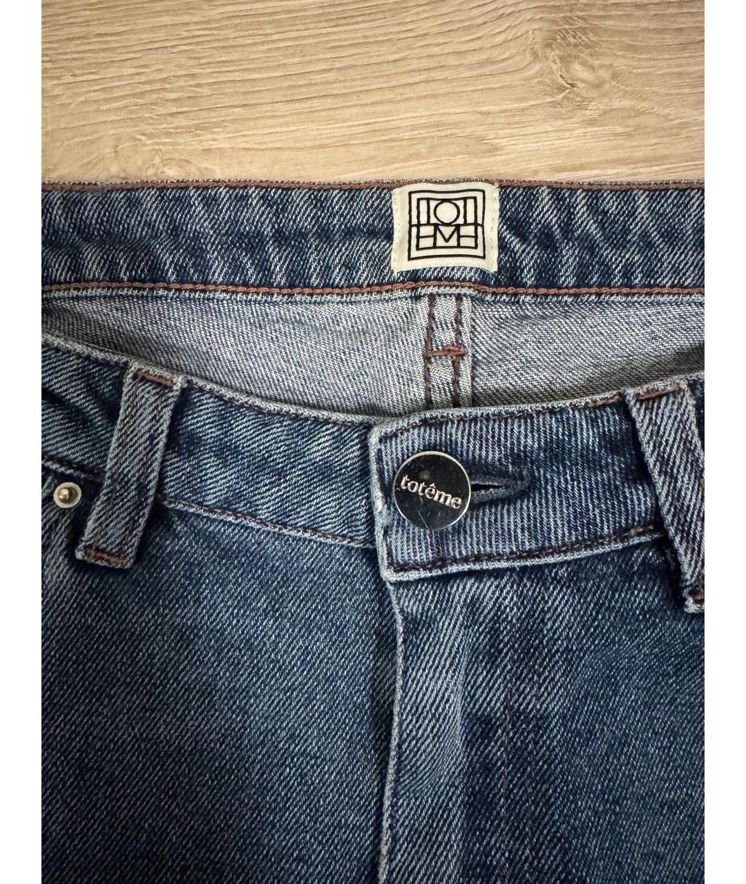 TOTEME Синие хлопко-эластановые прямые джинсы, фото 3
