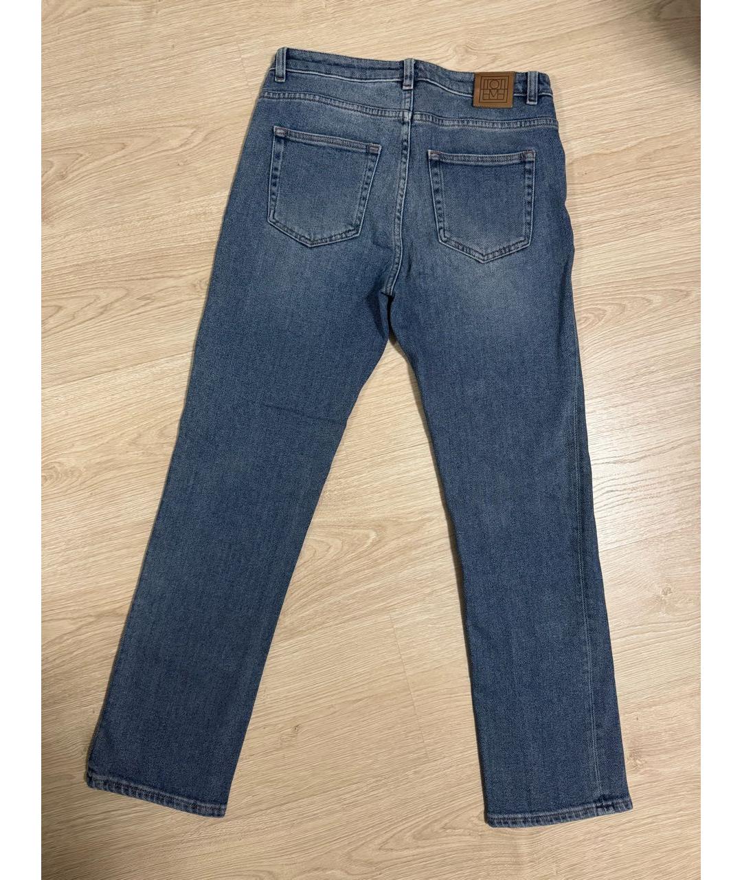 TOTEME Синие хлопко-эластановые прямые джинсы, фото 2