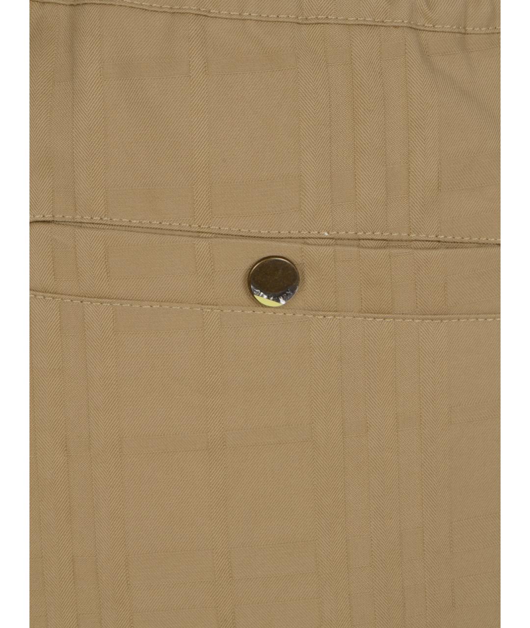 BURBERRY Бежевые хлопковые повседневные брюки, фото 3