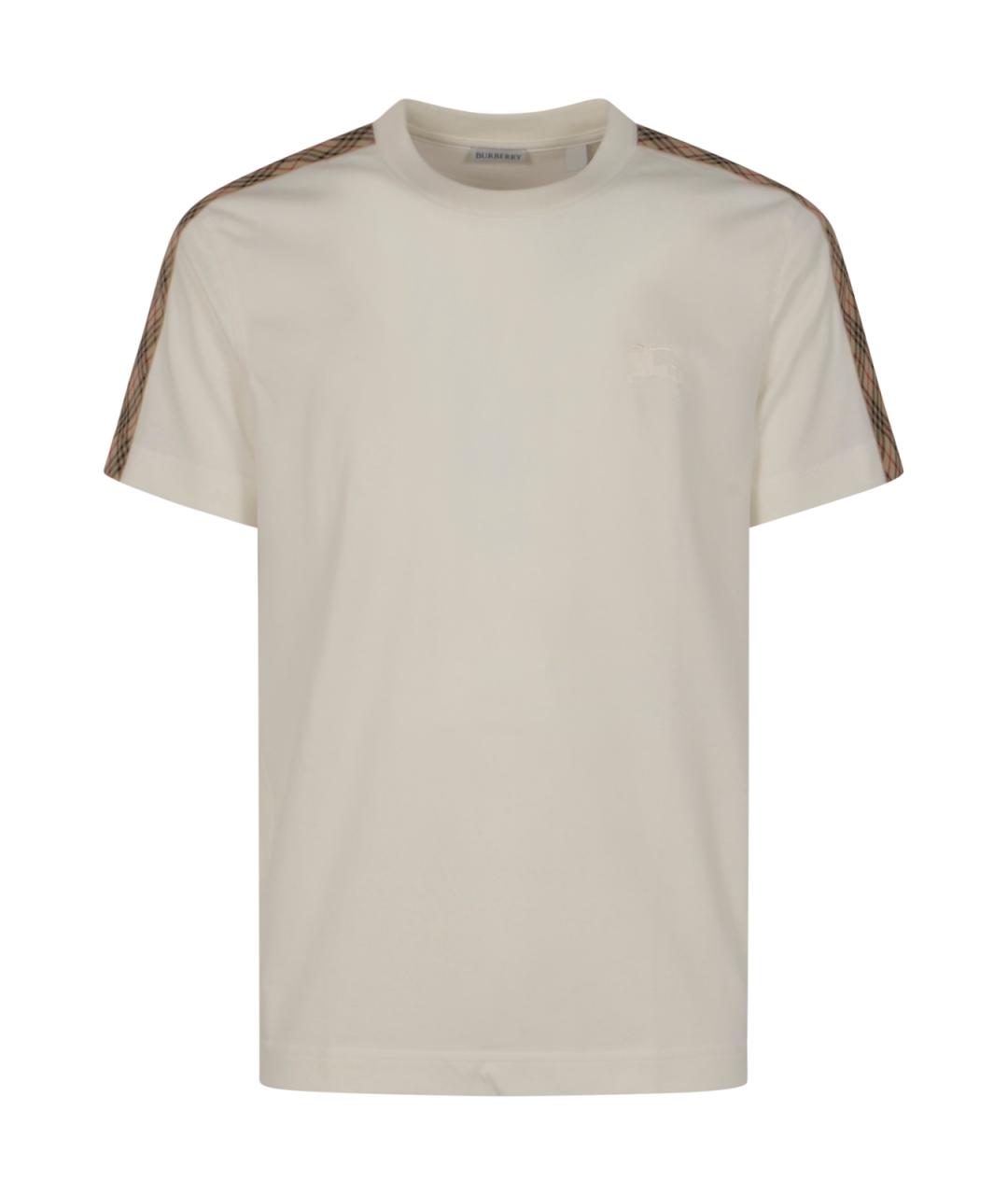 BURBERRY Белая хлопковая футболка, фото 1