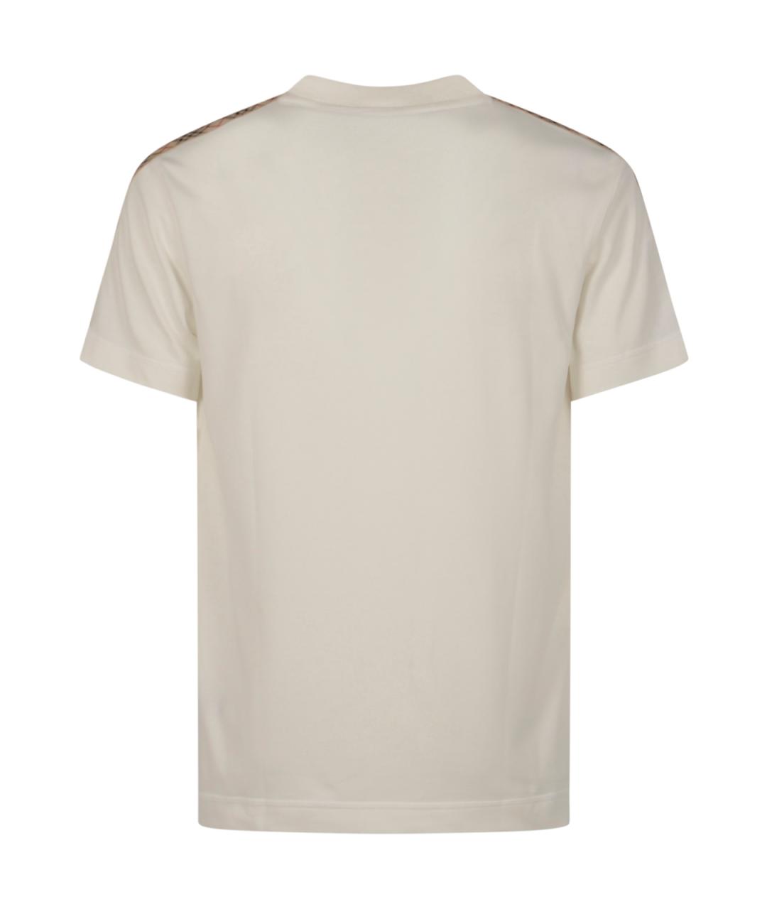 BURBERRY Белая хлопковая футболка, фото 2