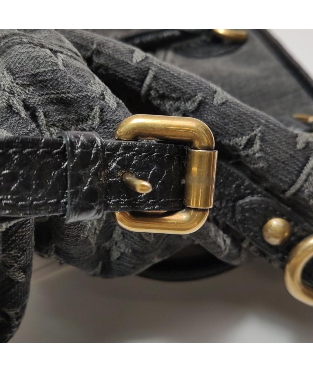 LOUIS VUITTON Черная деним сумка с короткими ручками, фото 8