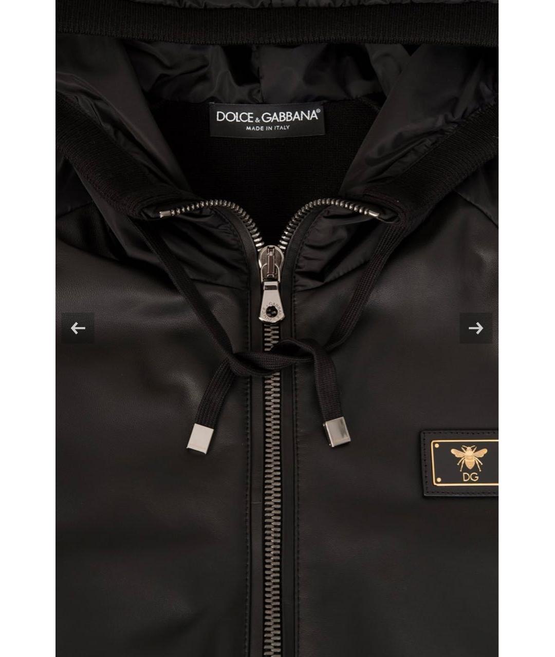 DOLCE&GABBANA Черная кожаная куртка, фото 3