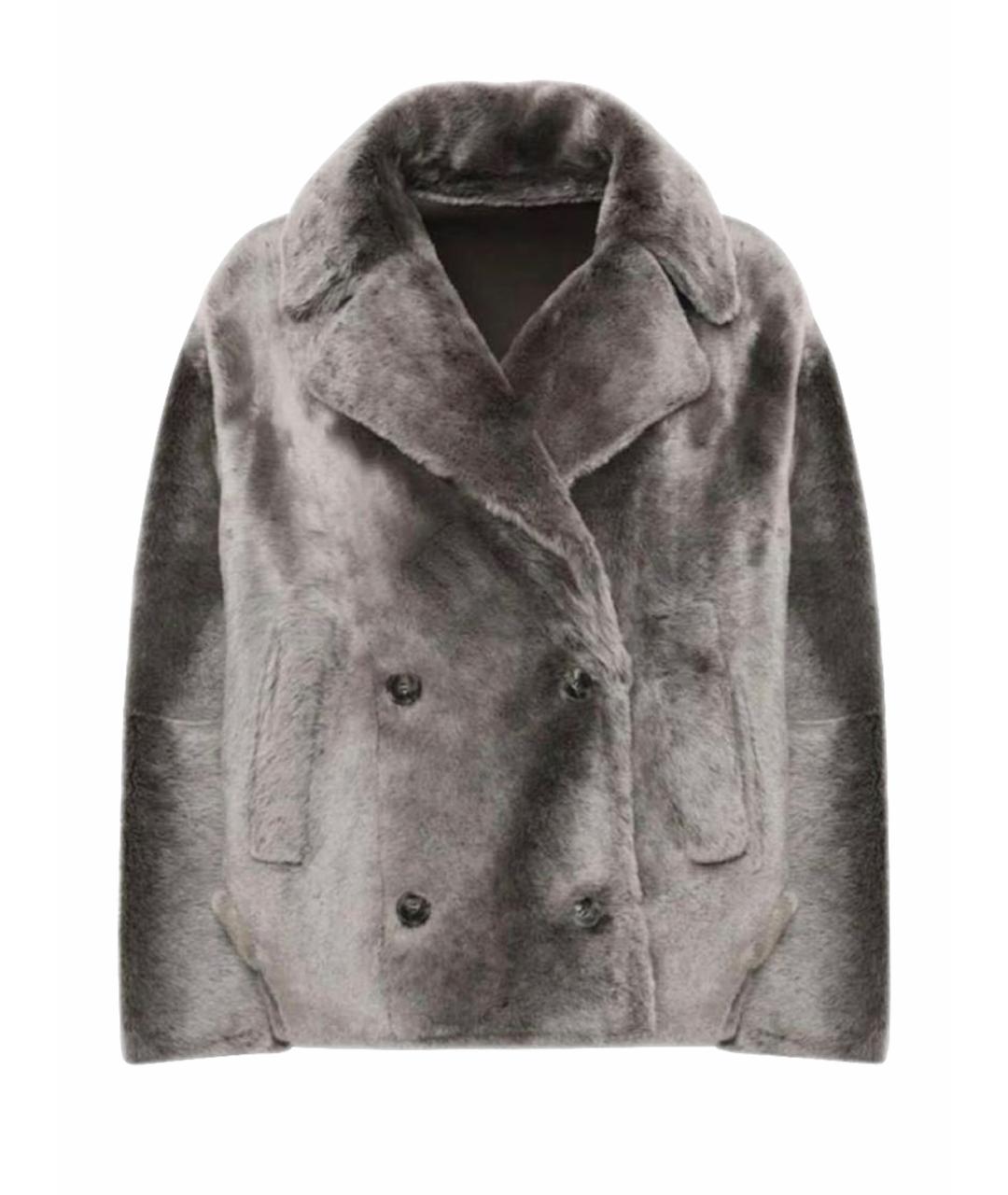 YVES SALOMON Антрацитовая меховая дубленка, фото 1