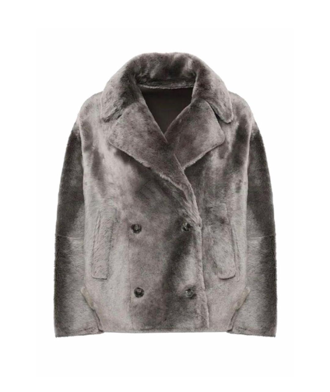 YVES SALOMON Антрацитовая меховая дубленка, фото 6