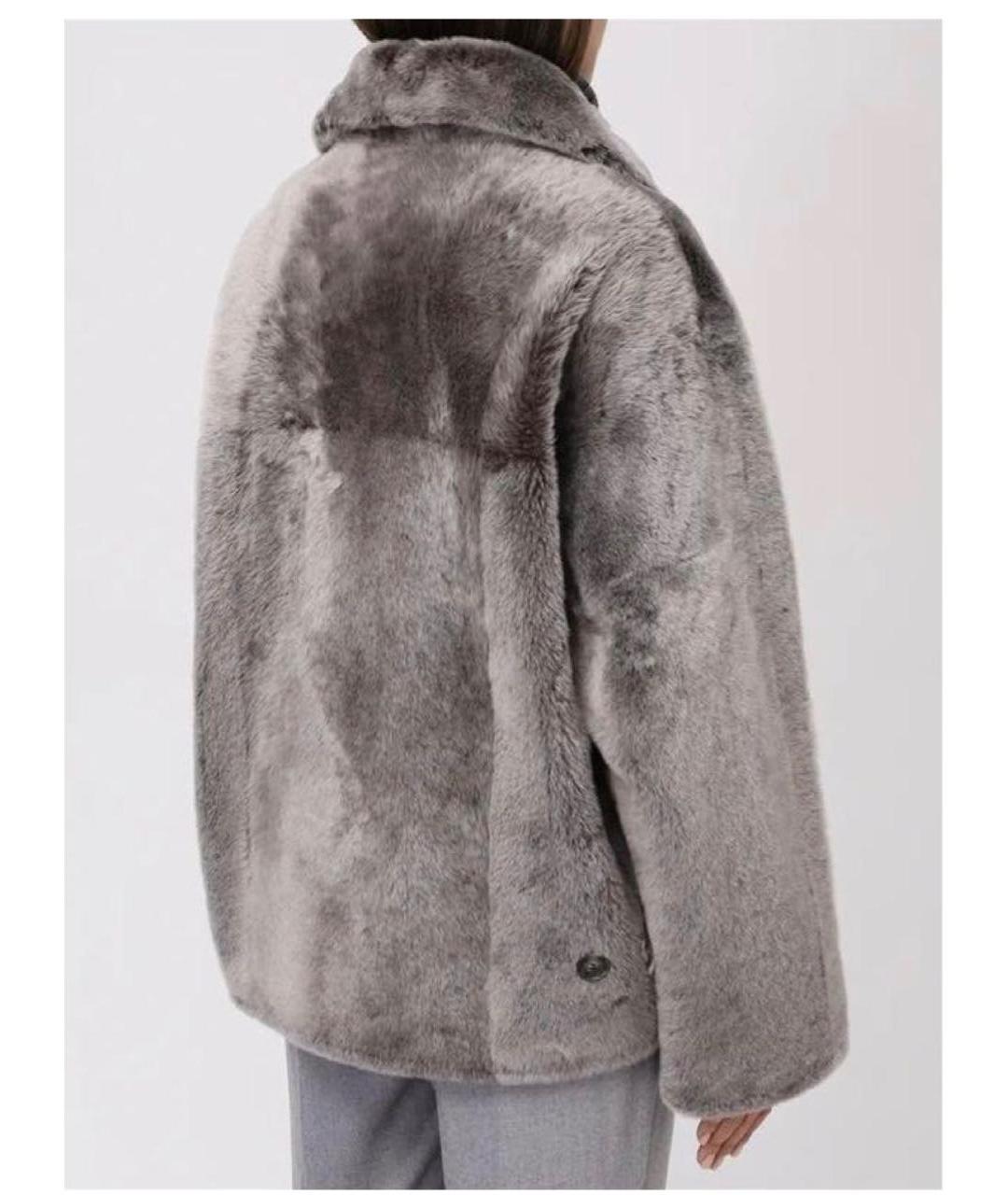 YVES SALOMON Антрацитовая меховая дубленка, фото 2