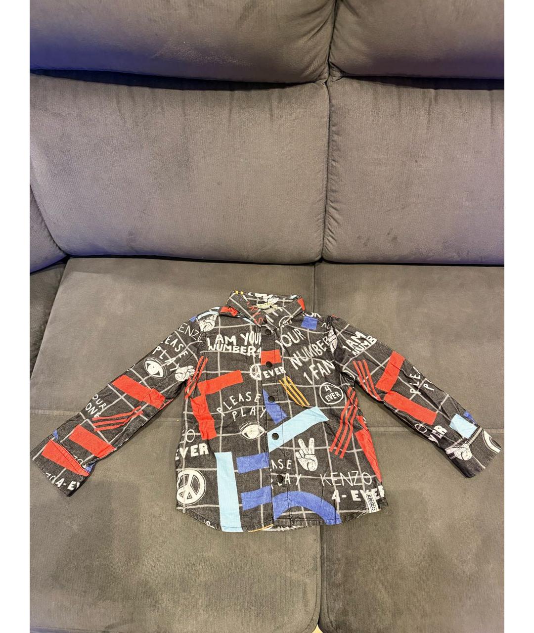 KENZO Мульти хлопковая детская рубашка, фото 9