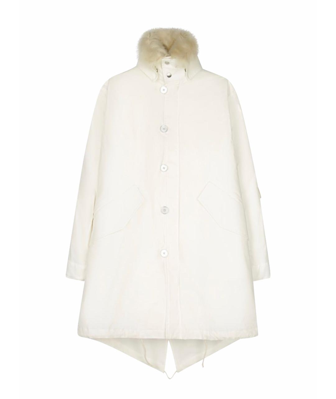 JIL SANDER Белая хлопковая парка, фото 1