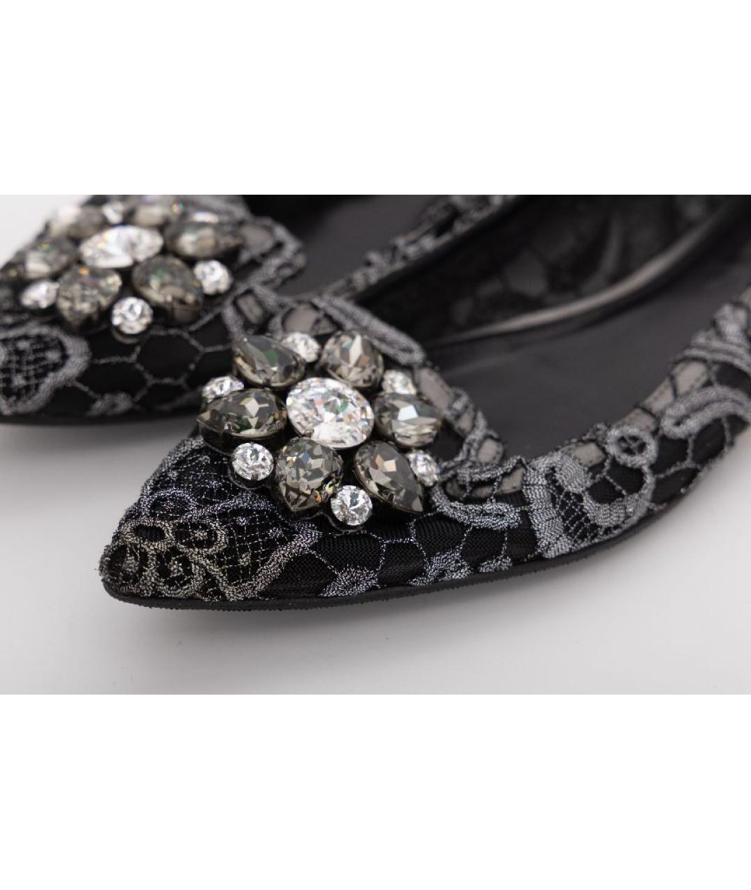 DOLCE&GABBANA Серебряные текстильные балетки, фото 6