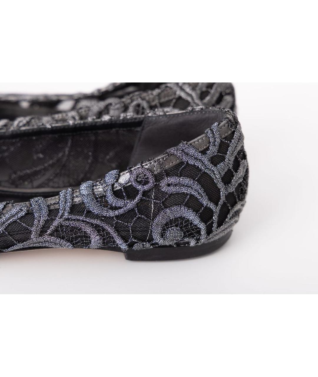 DOLCE&GABBANA Серебряные текстильные балетки, фото 8