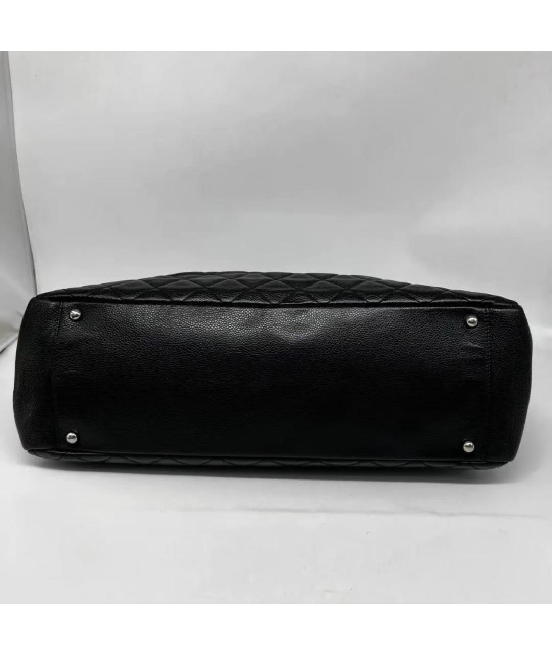 CHANEL Черная кожаная сумка тоут, фото 8
