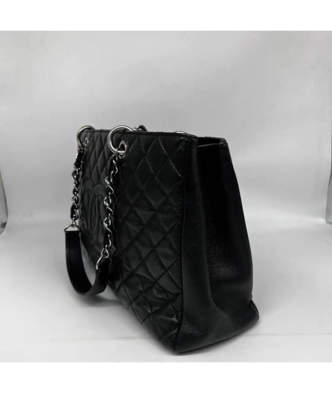 CHANEL Черная кожаная сумка тоут, фото 2