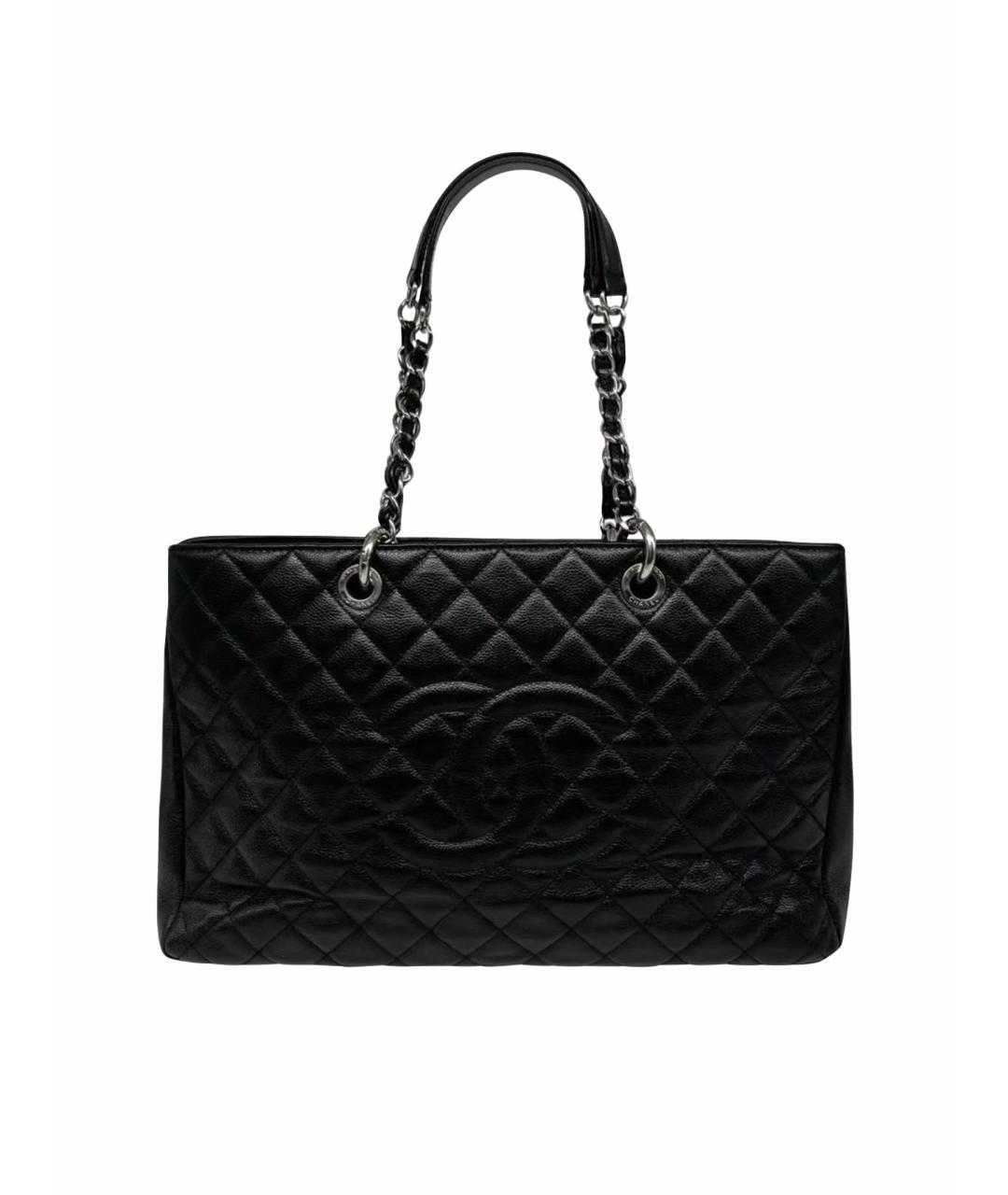 CHANEL Черная кожаная сумка тоут, фото 1