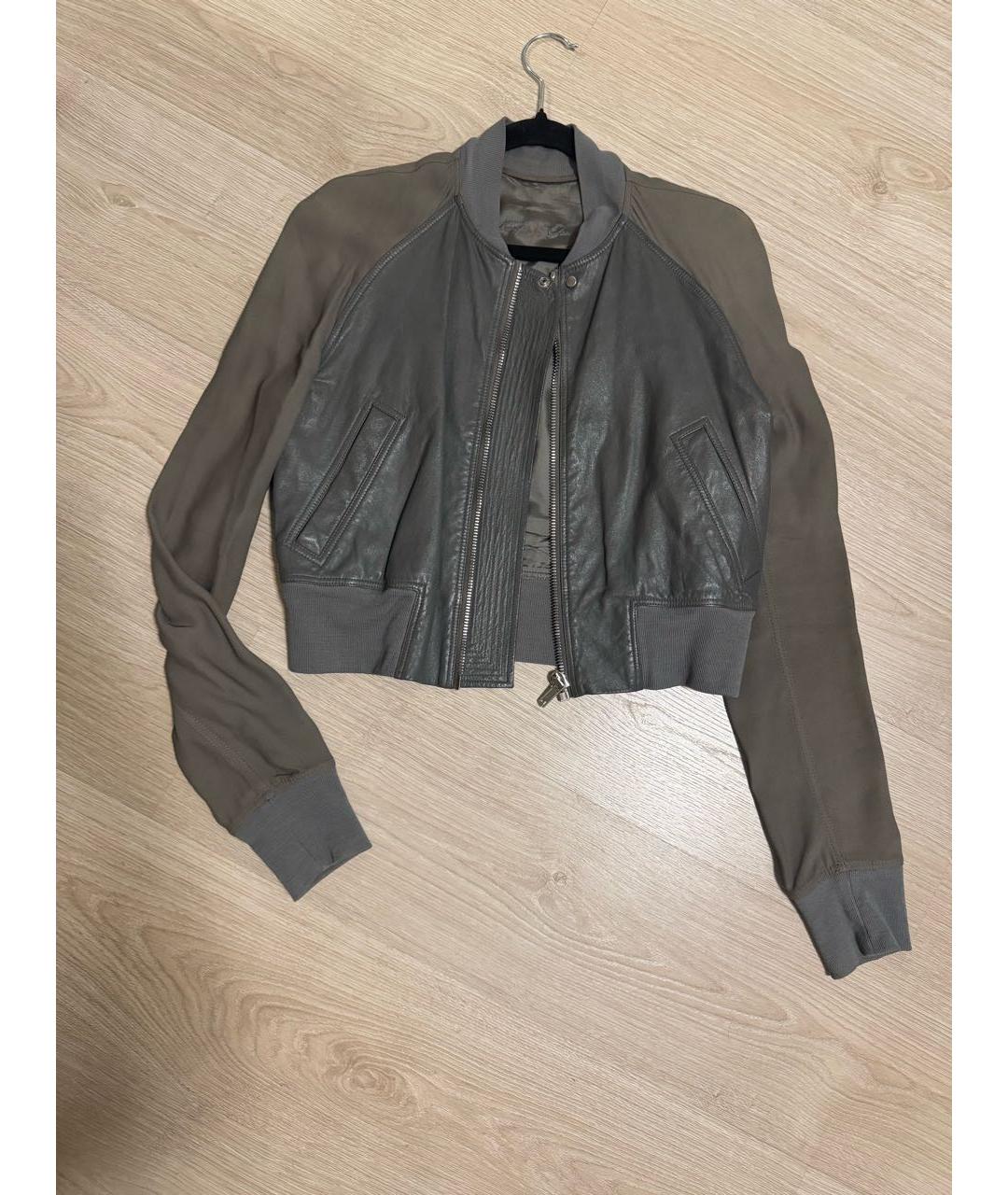 RICK OWENS Антрацитовая кожаная куртка, фото 7