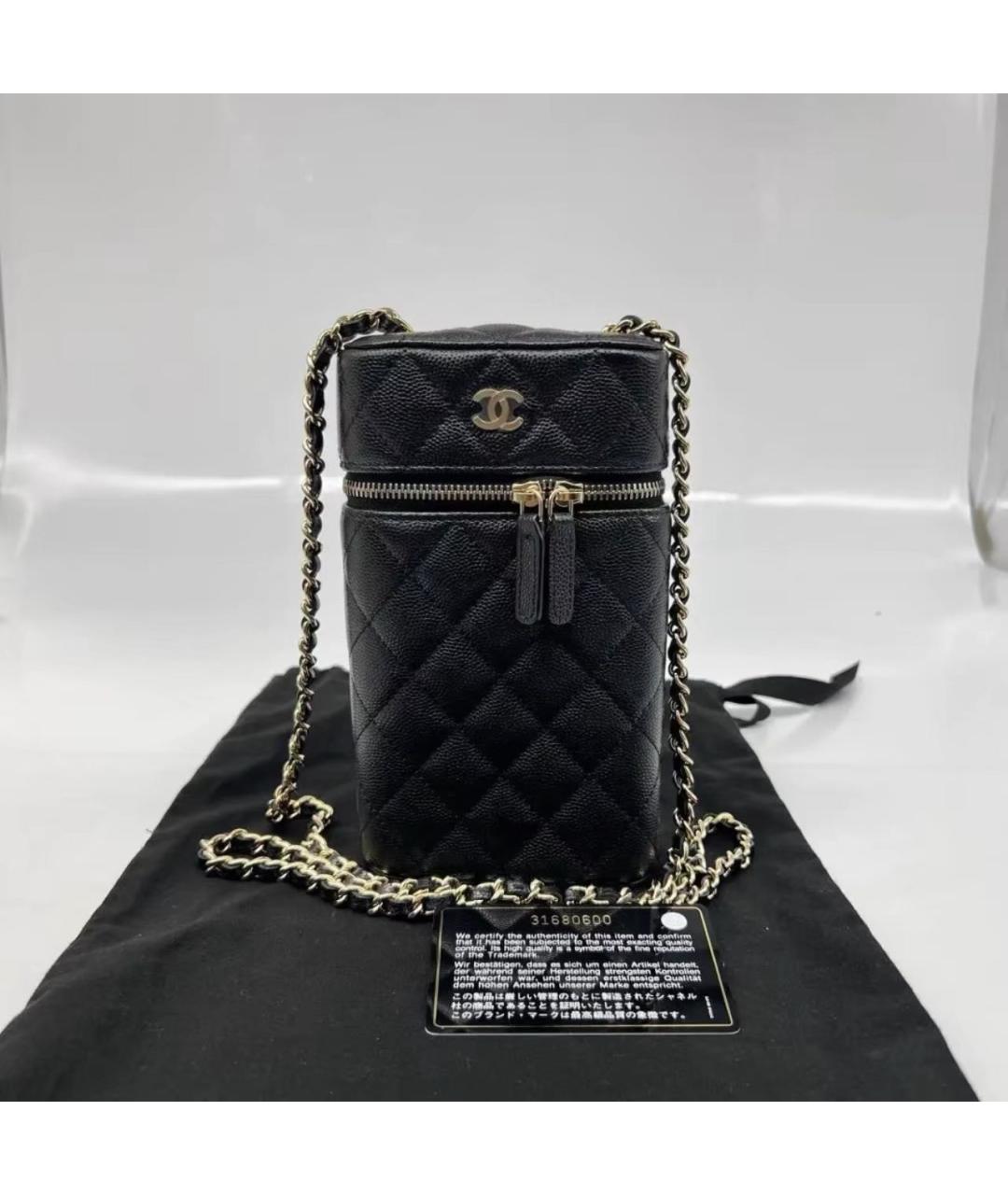 CHANEL Черная кожаная сумка через плечо, фото 9