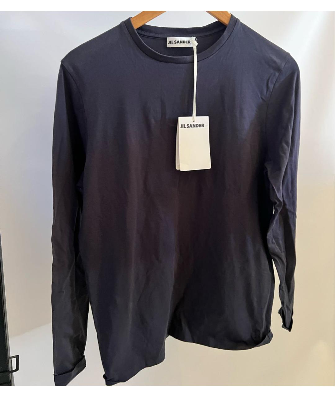 JIL SANDER Темно-синяя хлопковая майка, фото 7