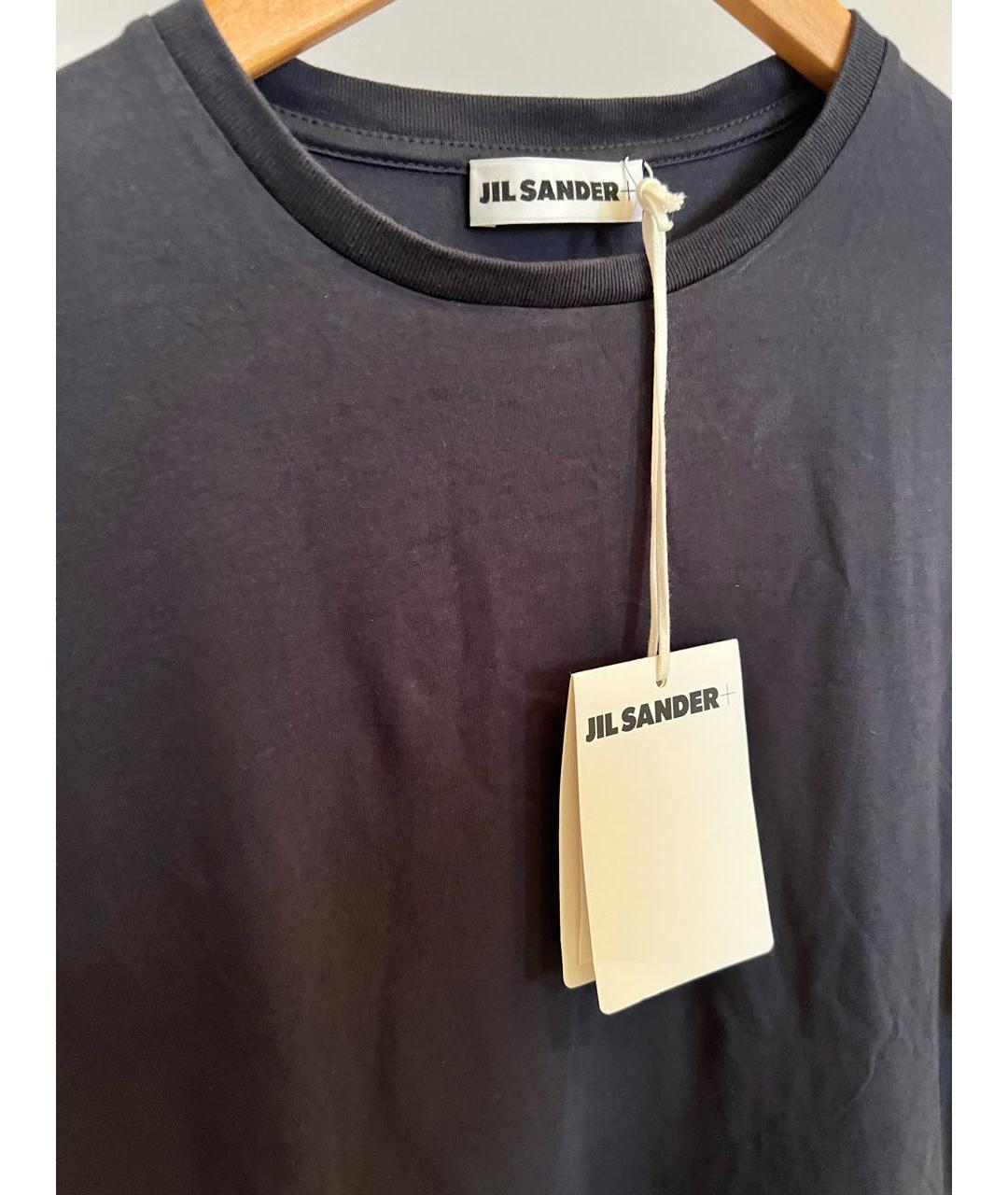 JIL SANDER Темно-синяя хлопковая майка, фото 8