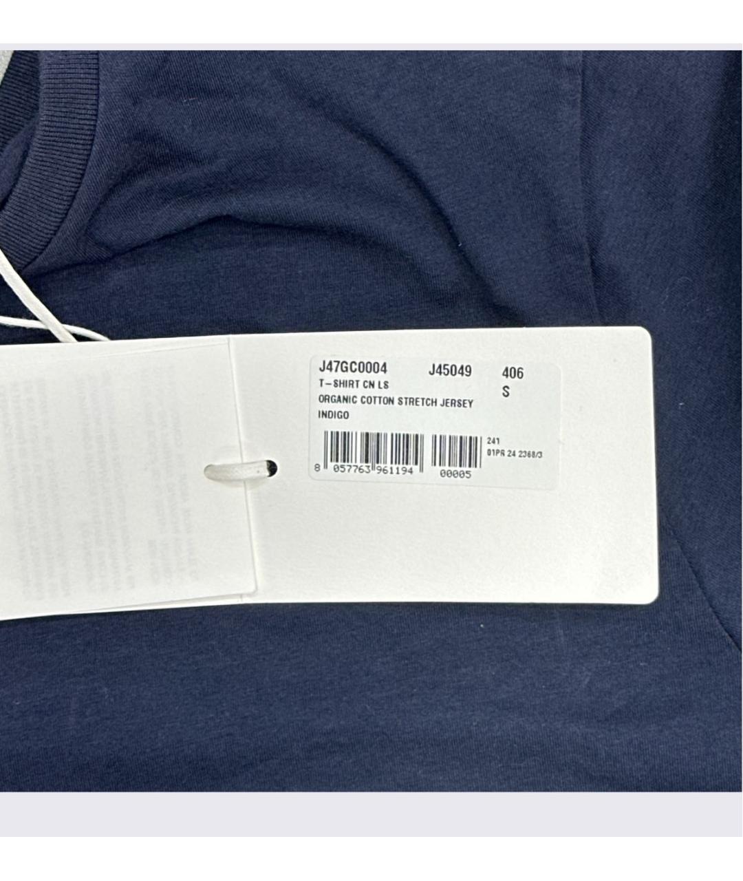 JIL SANDER Темно-синяя хлопковая майка, фото 5