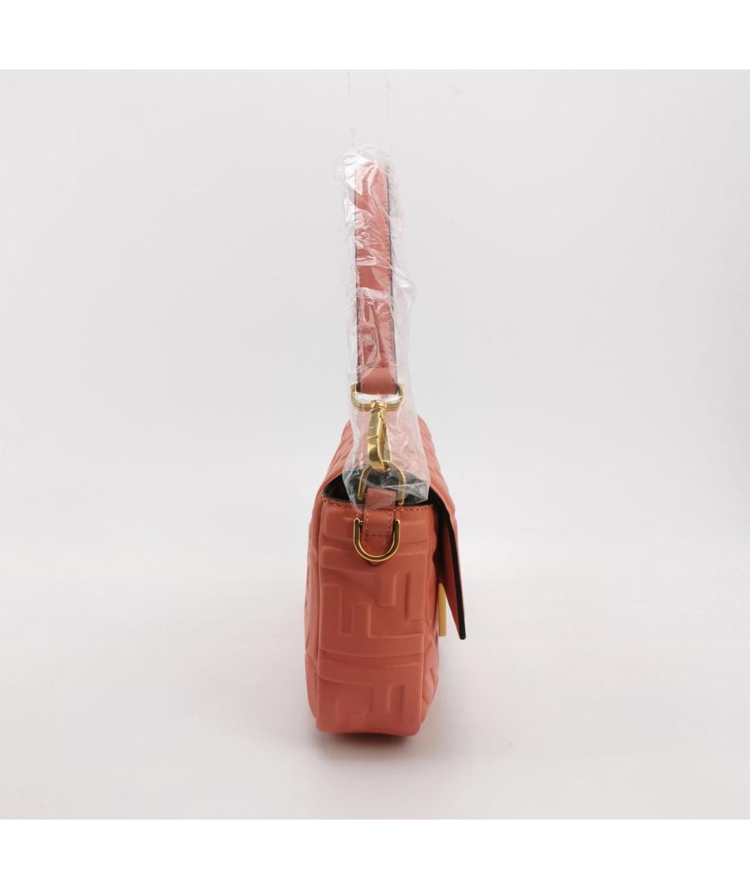FENDI Коралловая кожаная сумка через плечо, фото 3