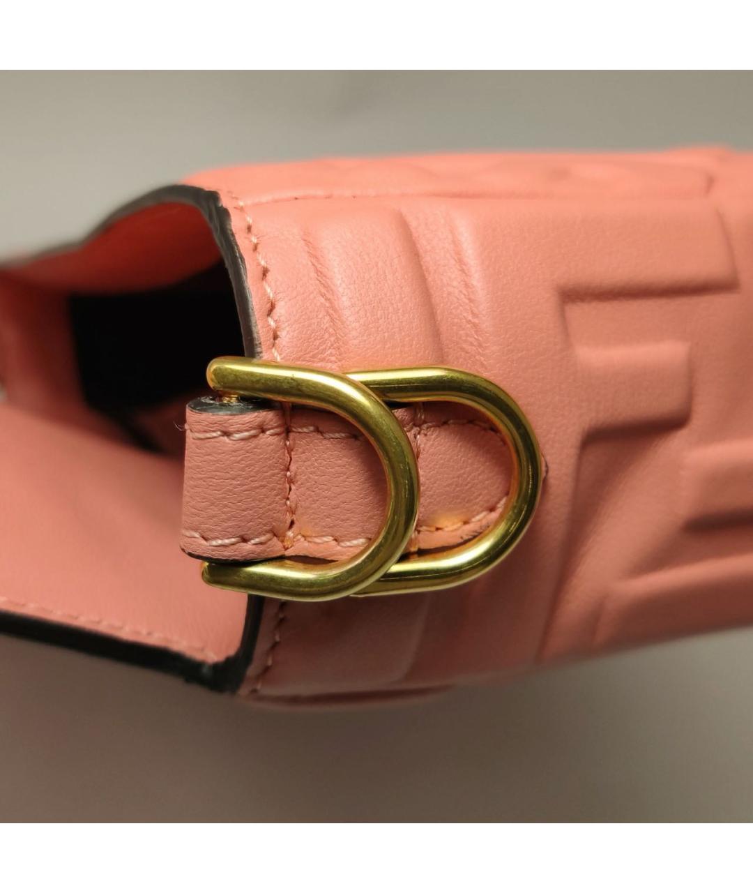 FENDI Коралловая кожаная сумка через плечо, фото 7