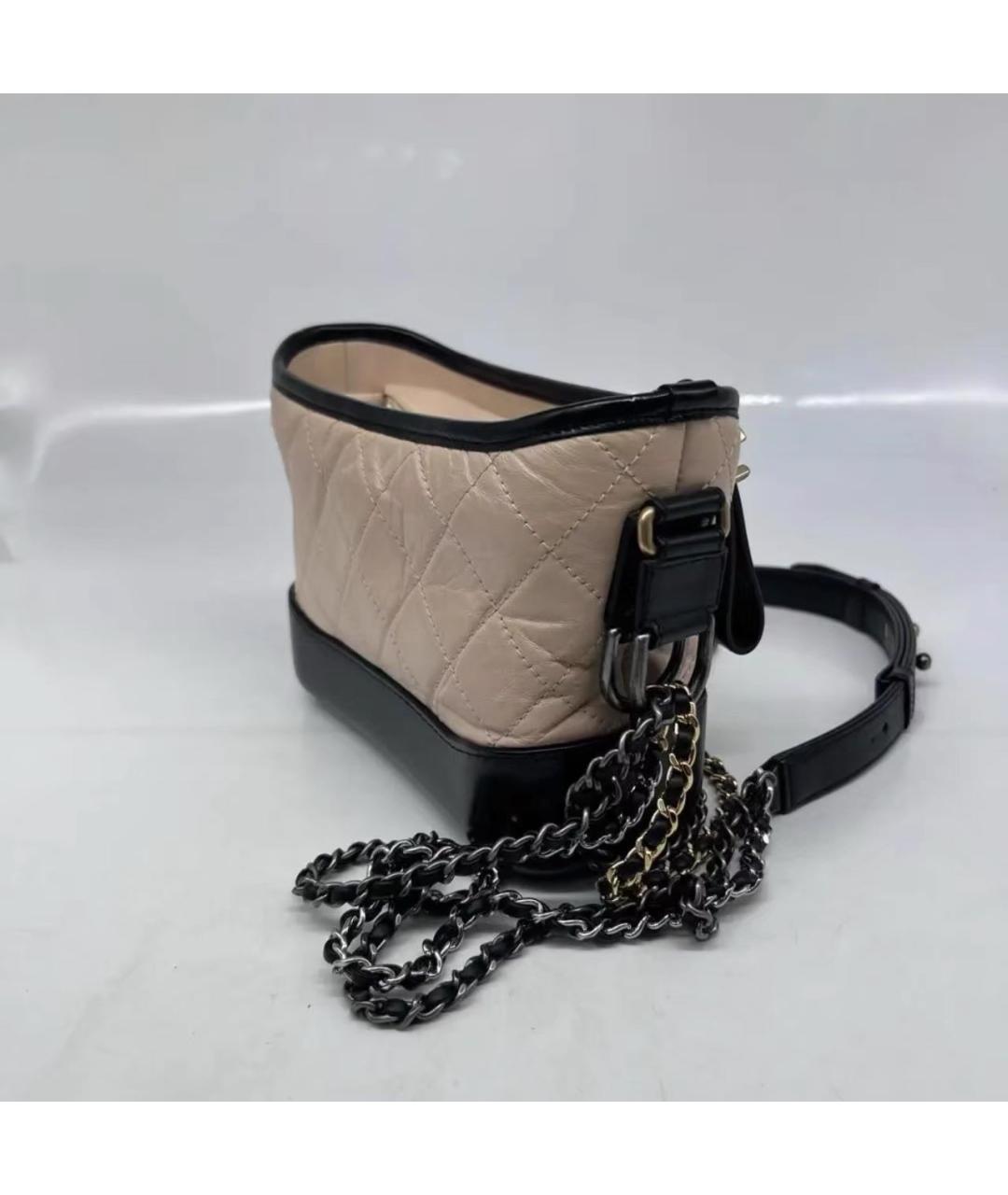CHANEL Бежевая кожаная сумка через плечо, фото 5