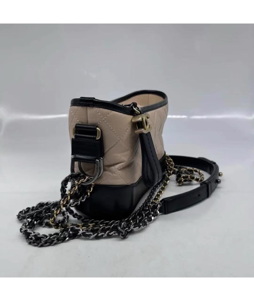 CHANEL Бежевая кожаная сумка через плечо, фото 3