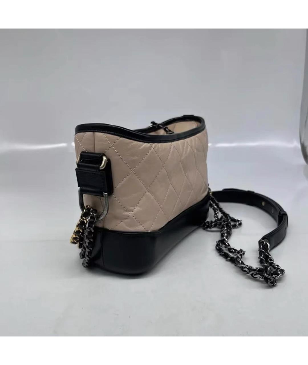 CHANEL Бежевая кожаная сумка через плечо, фото 8