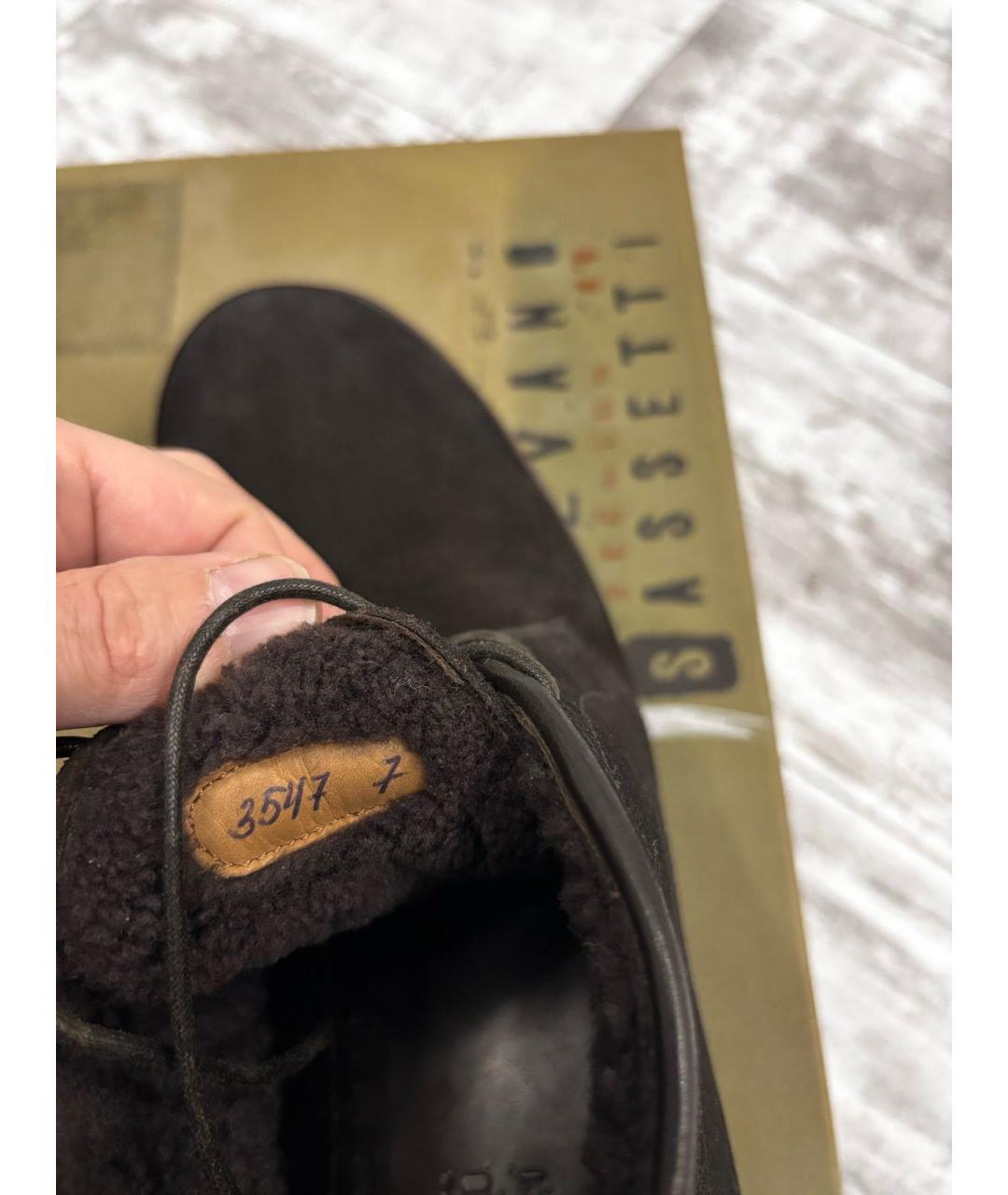 FRATELLI ROSSETTI Коричневые замшевые низкие ботинки, фото 5