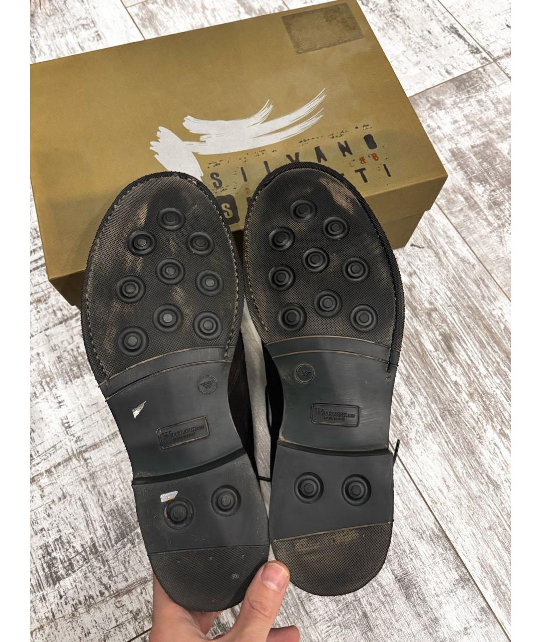 FRATELLI ROSSETTI Коричневые замшевые низкие ботинки, фото 6