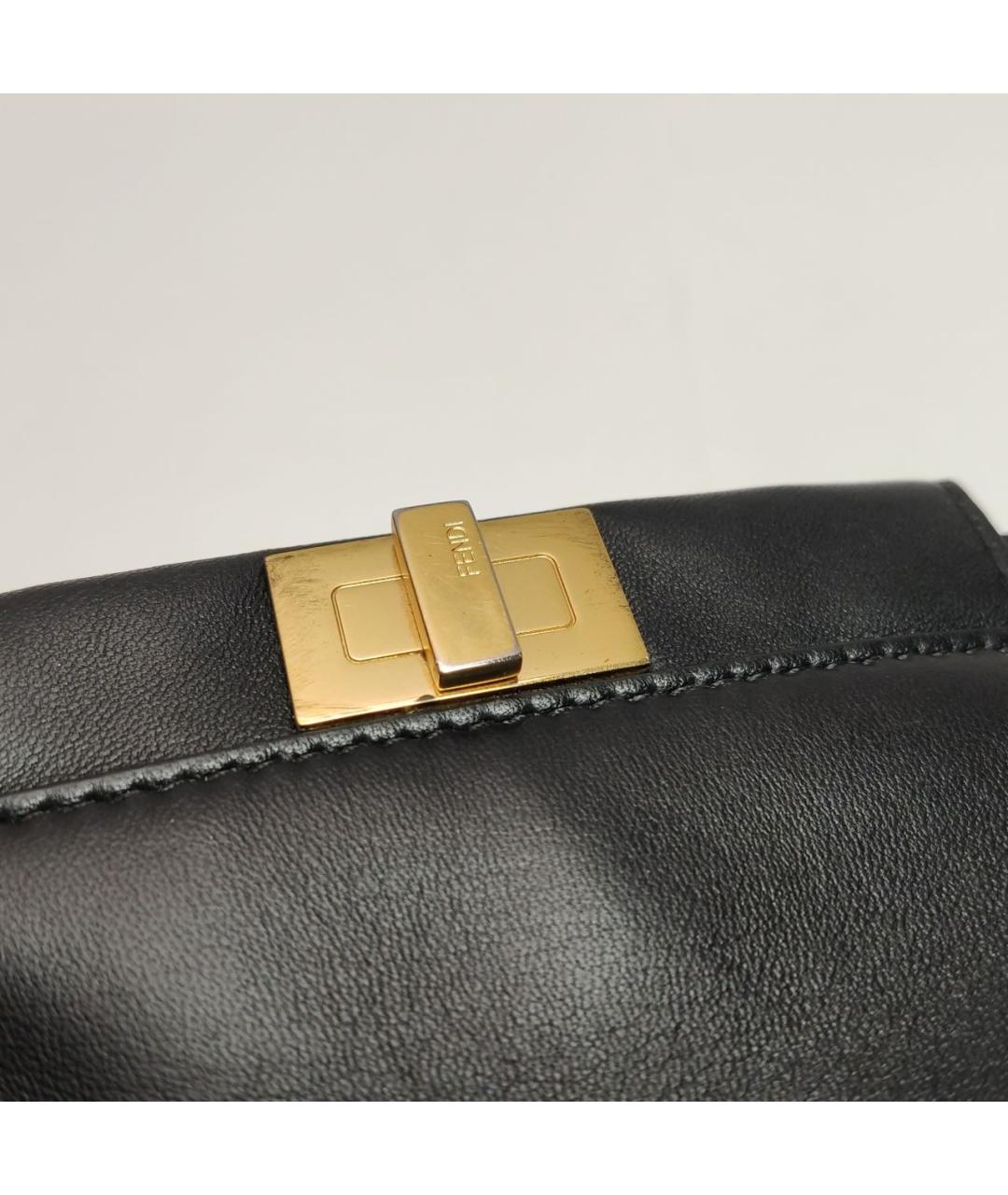 FENDI Черная кожаная сумка через плечо, фото 6