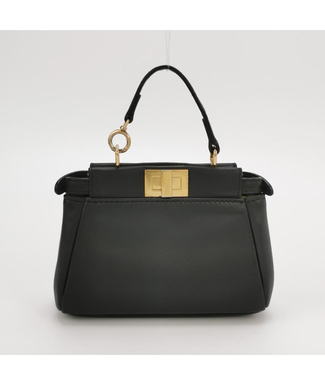 FENDI Черная кожаная сумка через плечо, фото 3