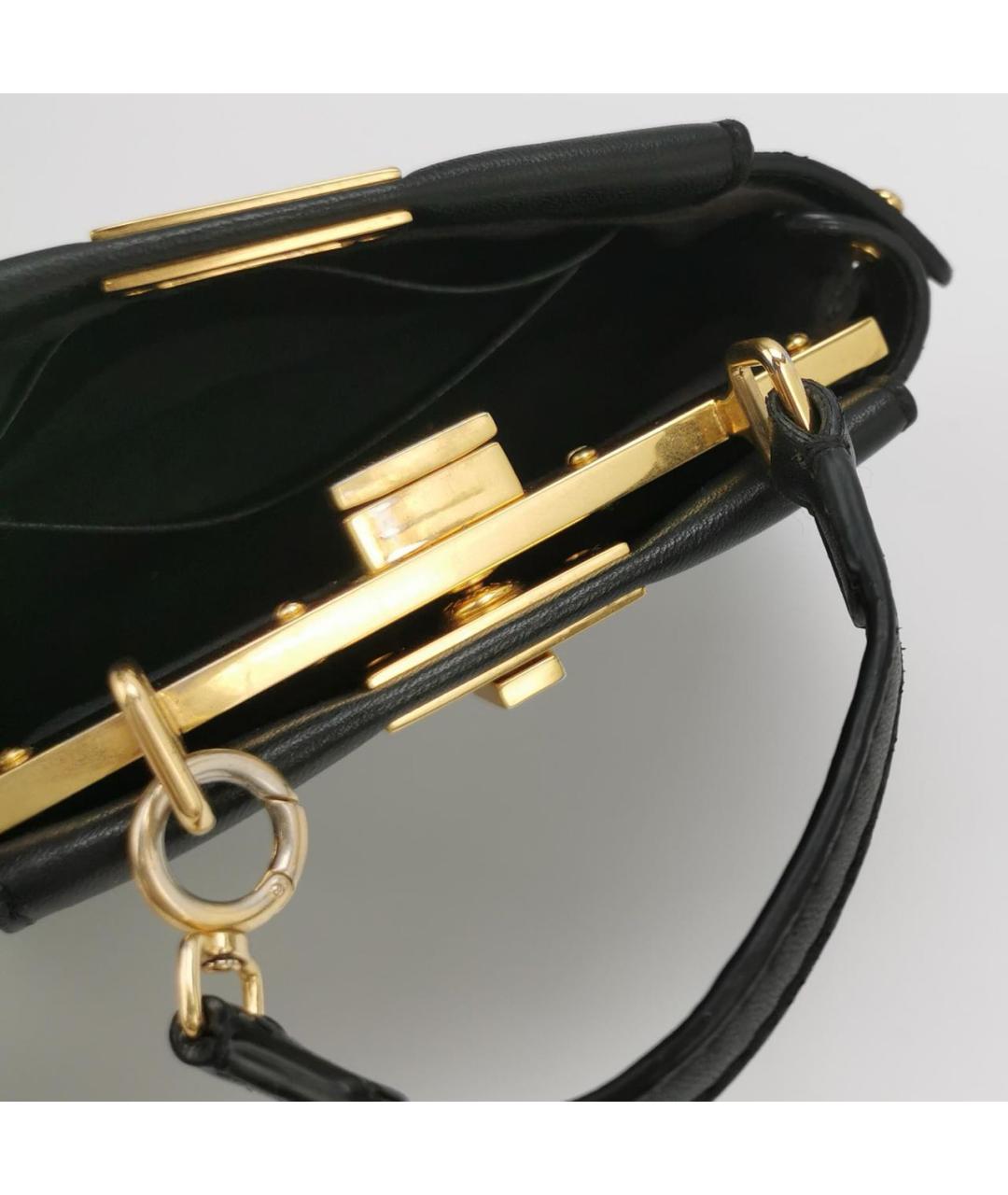 FENDI Черная кожаная сумка через плечо, фото 5