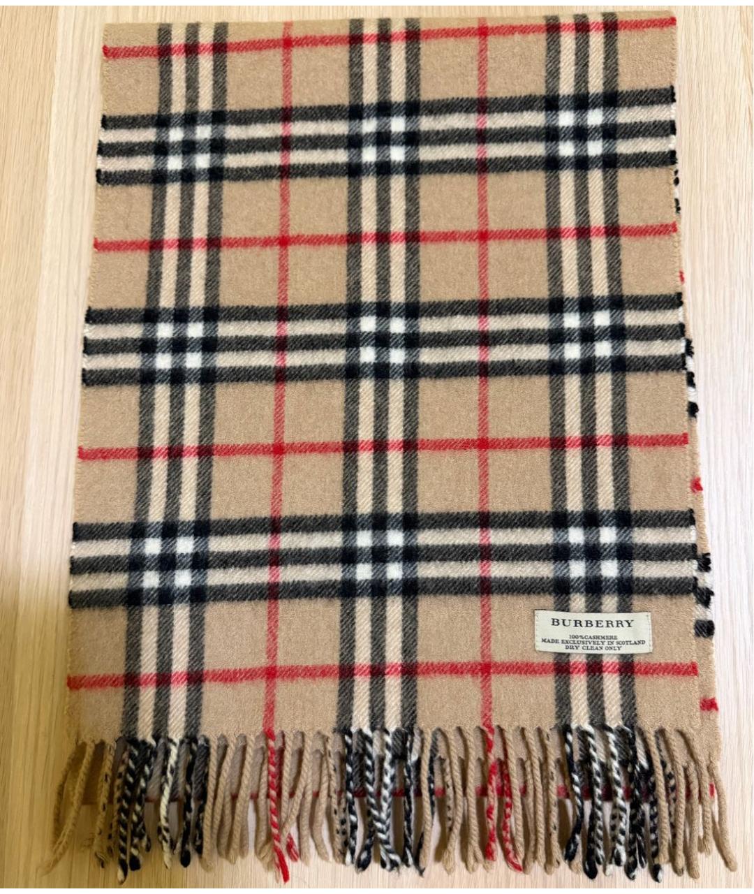 BURBERRY Бежевый кашемировый шарф, фото 5