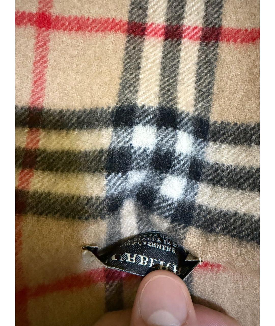 BURBERRY Бежевый кашемировый шарф, фото 4
