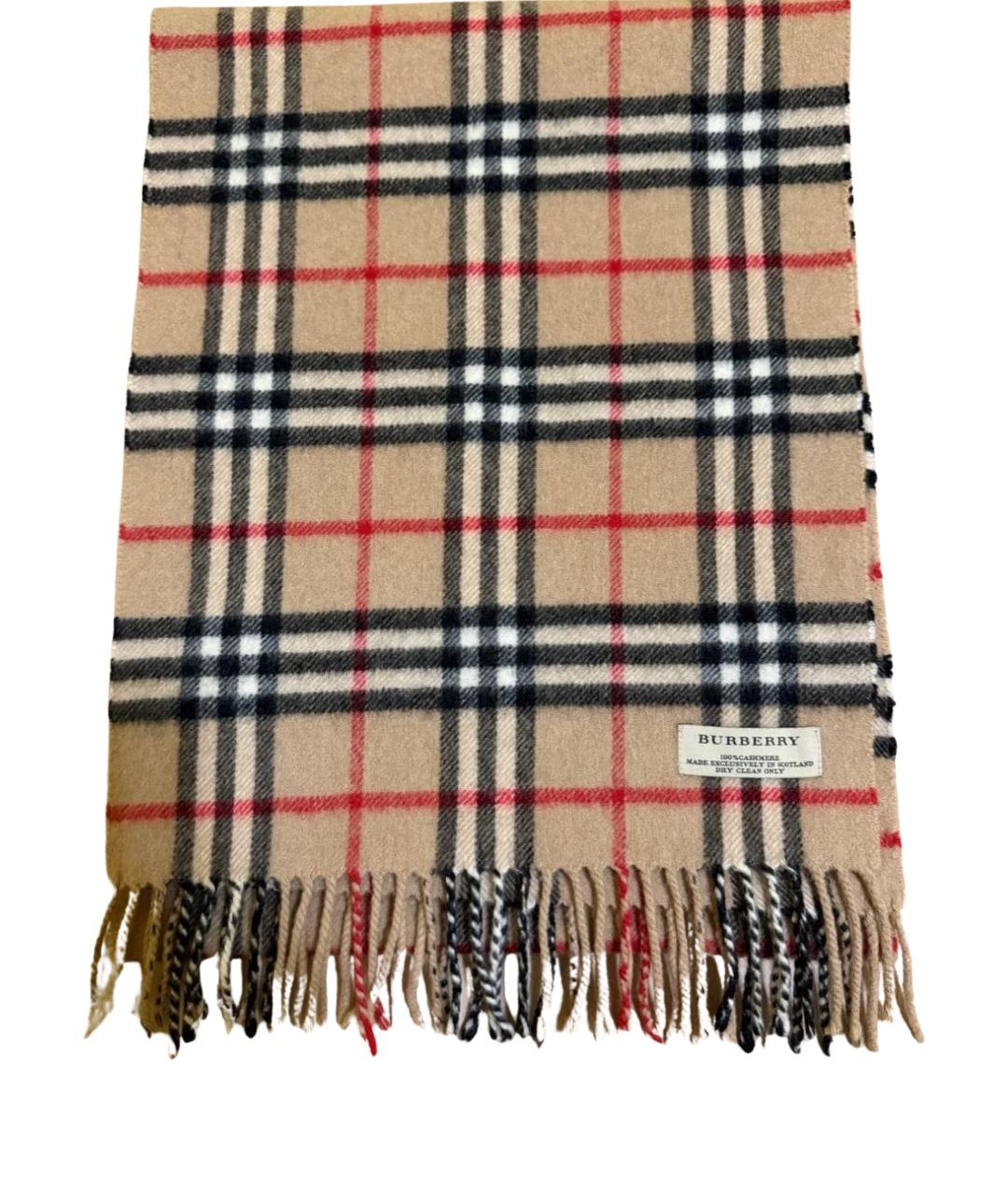 BURBERRY Бежевый кашемировый шарф, фото 1