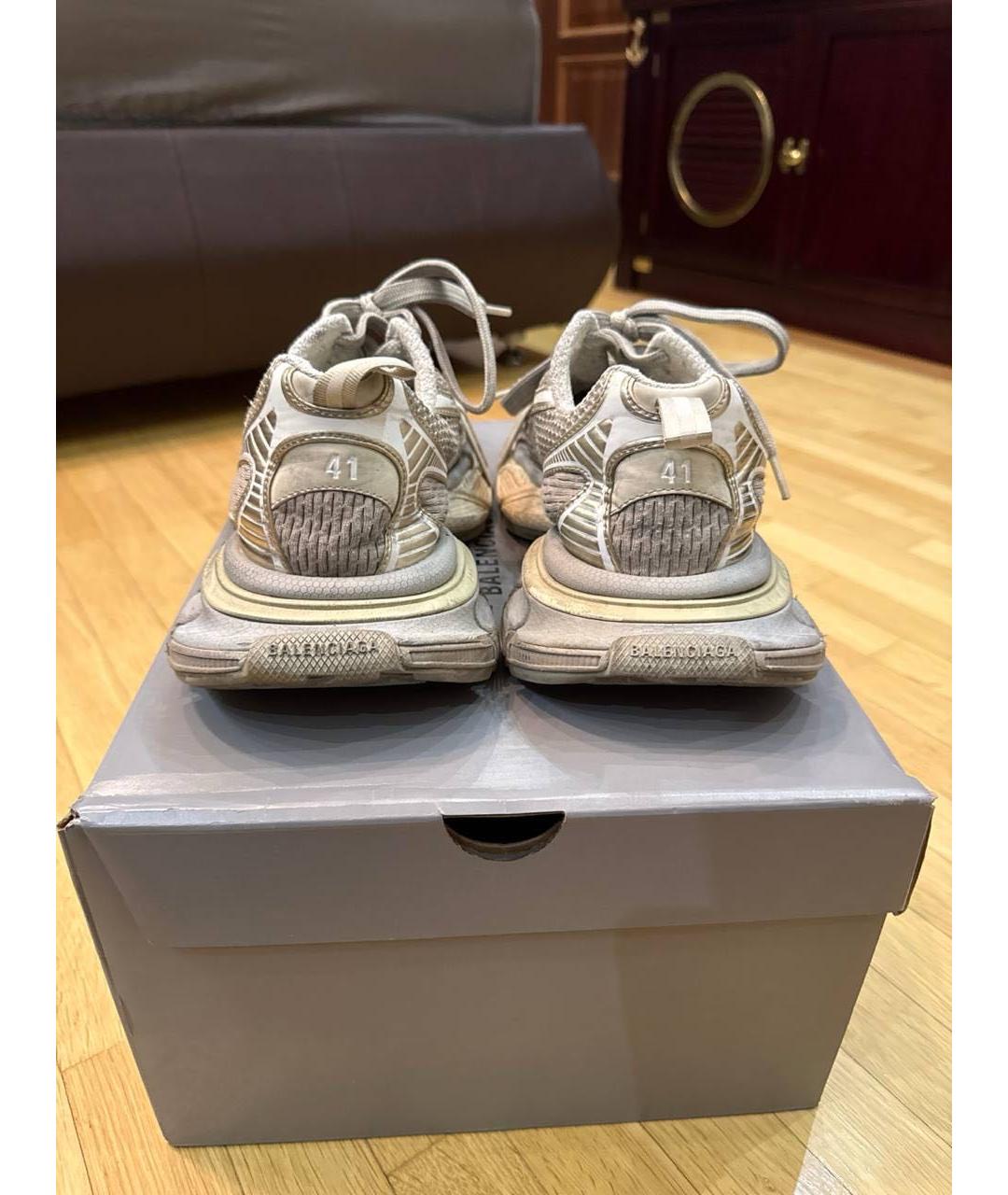 BALENCIAGA Бежевые текстильные низкие кроссовки / кеды, фото 3