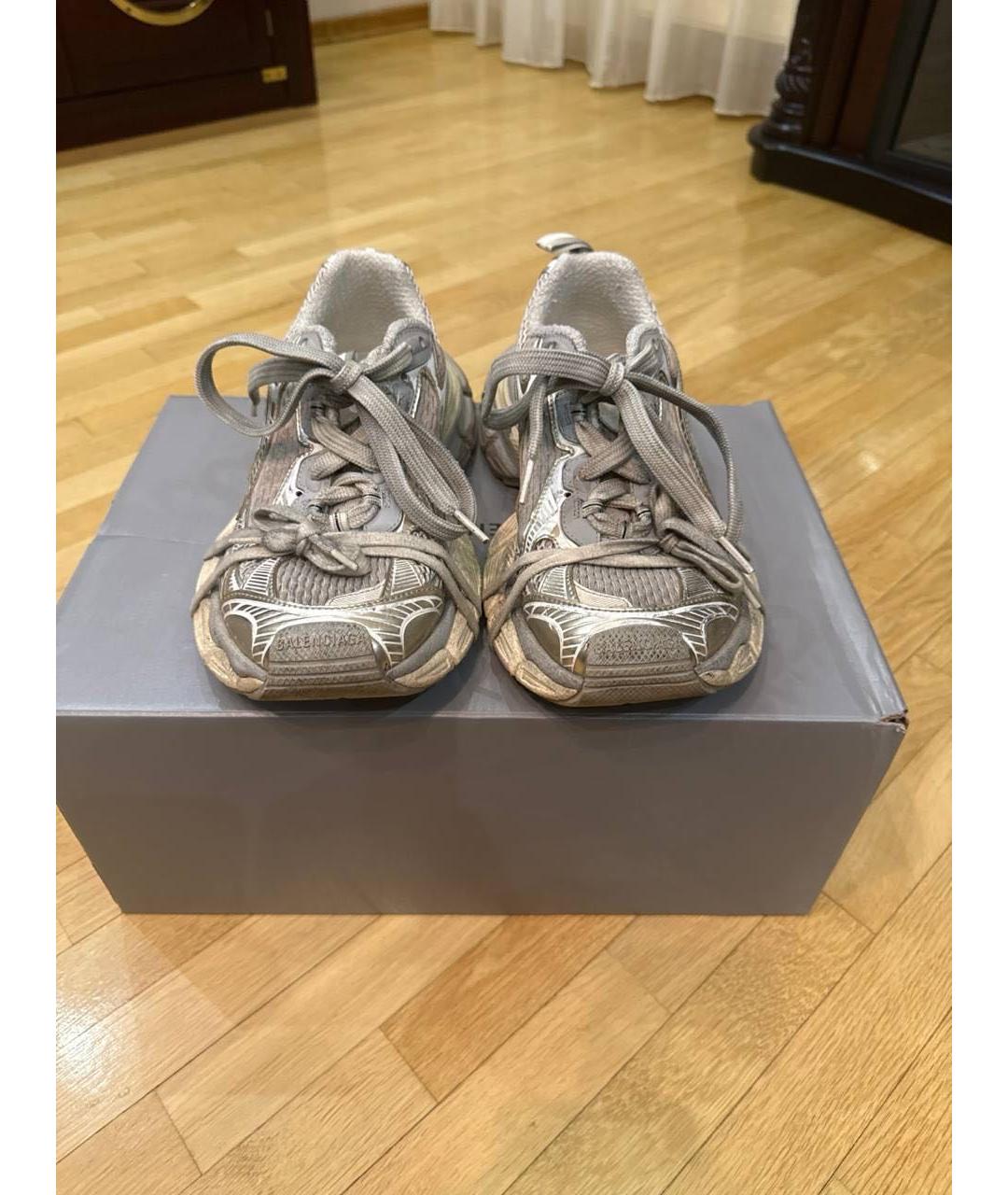 BALENCIAGA Бежевые текстильные низкие кроссовки / кеды, фото 2