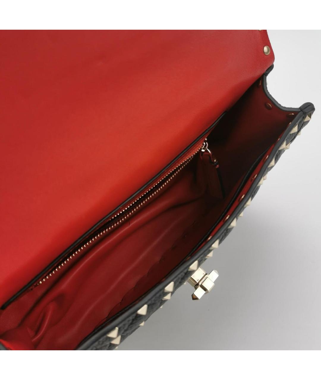 VALENTINO Черная кожаная сумка через плечо, фото 6