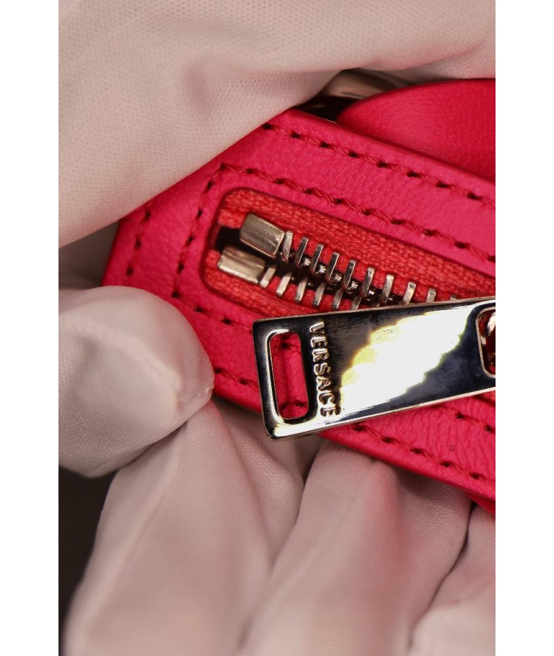 VERSACE Розовая кожаная сумка с короткими ручками, фото 9