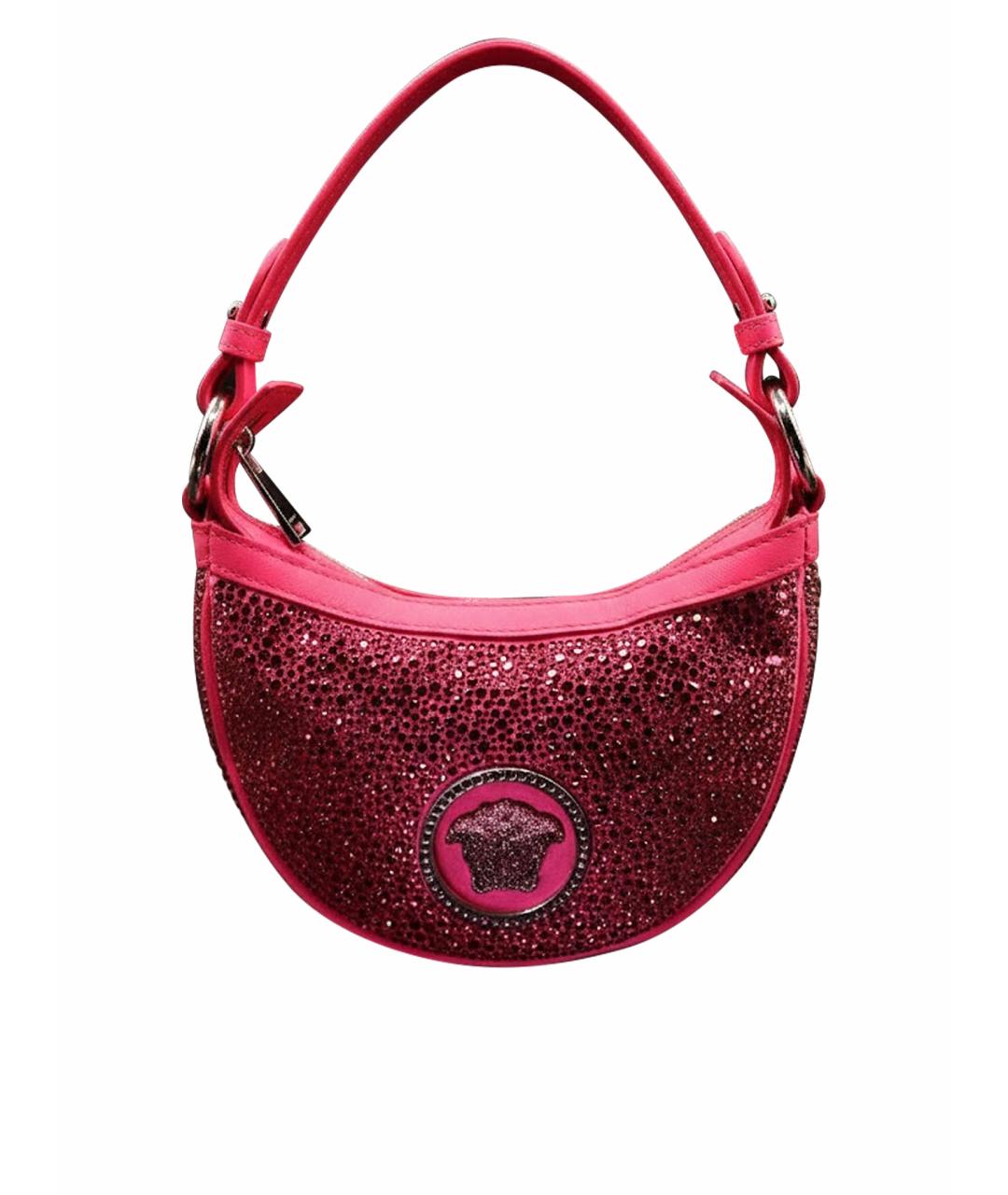 VERSACE Розовая кожаная сумка с короткими ручками, фото 1