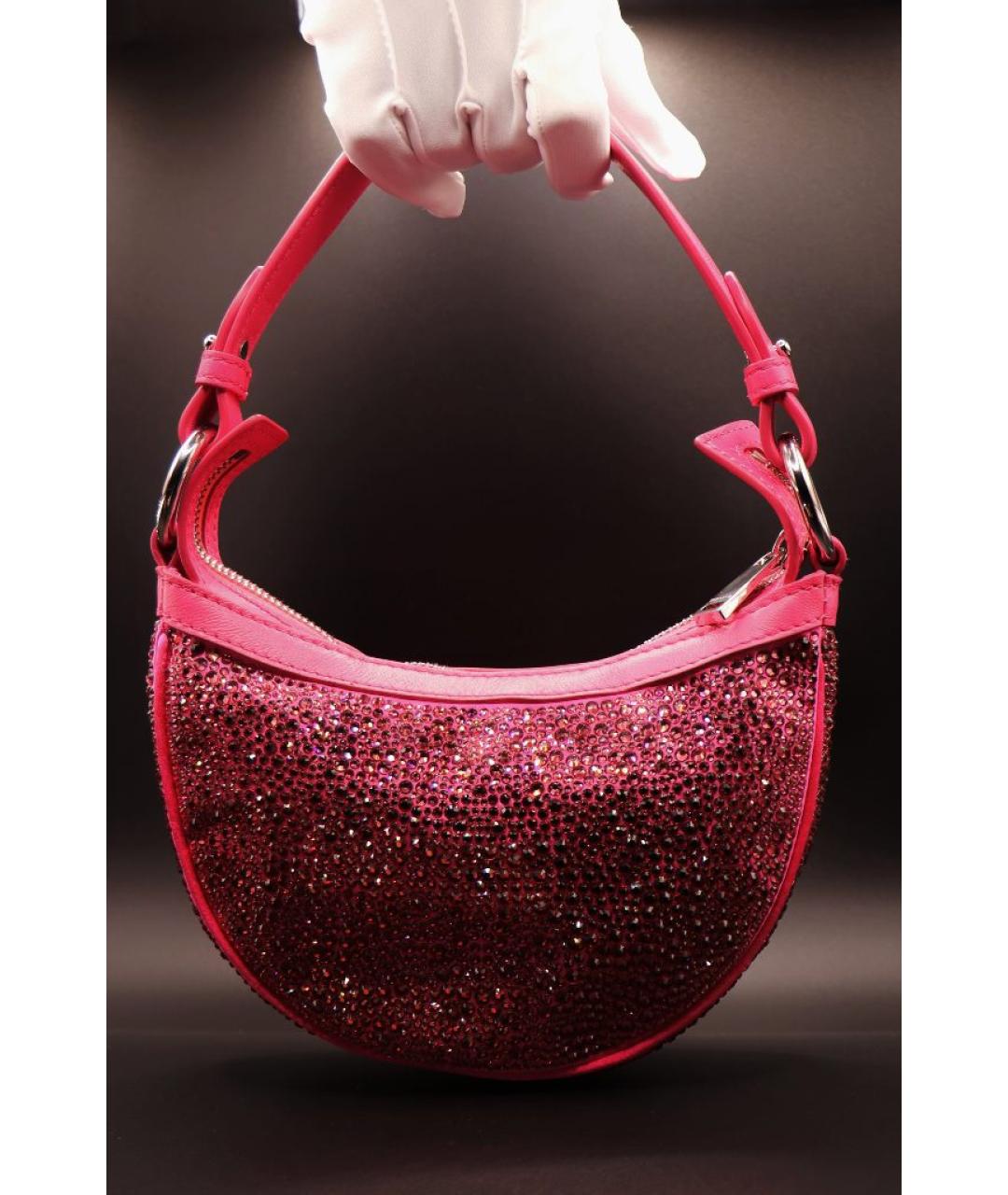 VERSACE Розовая кожаная сумка с короткими ручками, фото 2