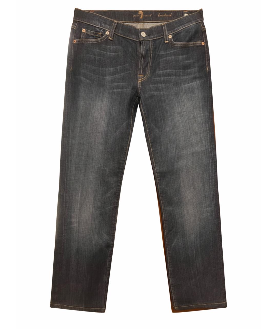 7 FOR ALL MANKIND Темно-синие хлопковые джинсы клеш, фото 1